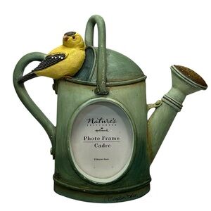Hallmark Marjolein Bastin Photo Frame Goldfinch Watering Can, Stand Up, Green